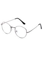 Romwe Antique Silver Frame Clear Lens Glasses