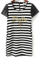 Romwe With Diamond Striped Slim Dress