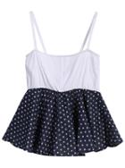Romwe Colour-block Spaghetti Strap Square Print Top