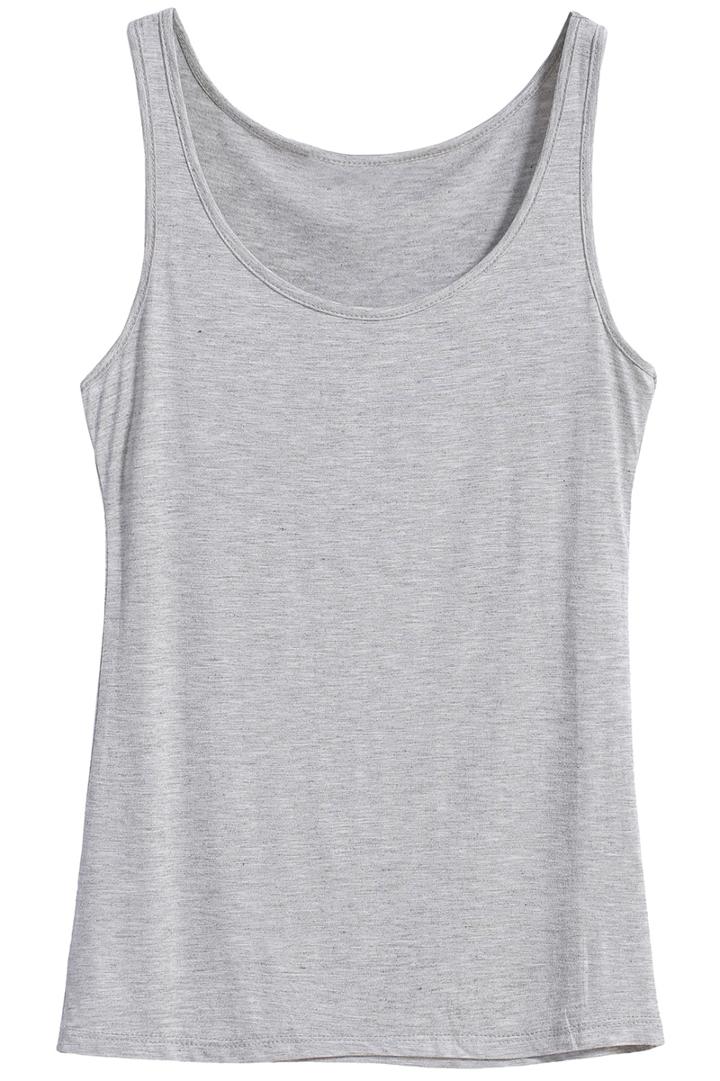 Romwe Scoop Neck Slim Vest