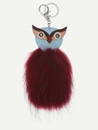 Romwe Burgundy Fox Hair Night Owl Bag Accessories