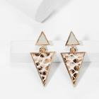 Romwe Snakeskin Pattern Triangle Drop Earrings