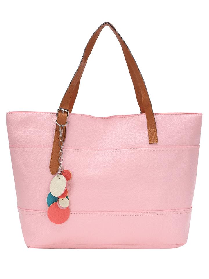 Romwe Adjustable Buckle Strap Handle Tote Bag