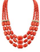 Romwe Red Acrylic And Rhinestone Beads Big Choker Necklace For Women