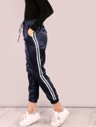 Romwe Side Striped Satin Trainer Joggers