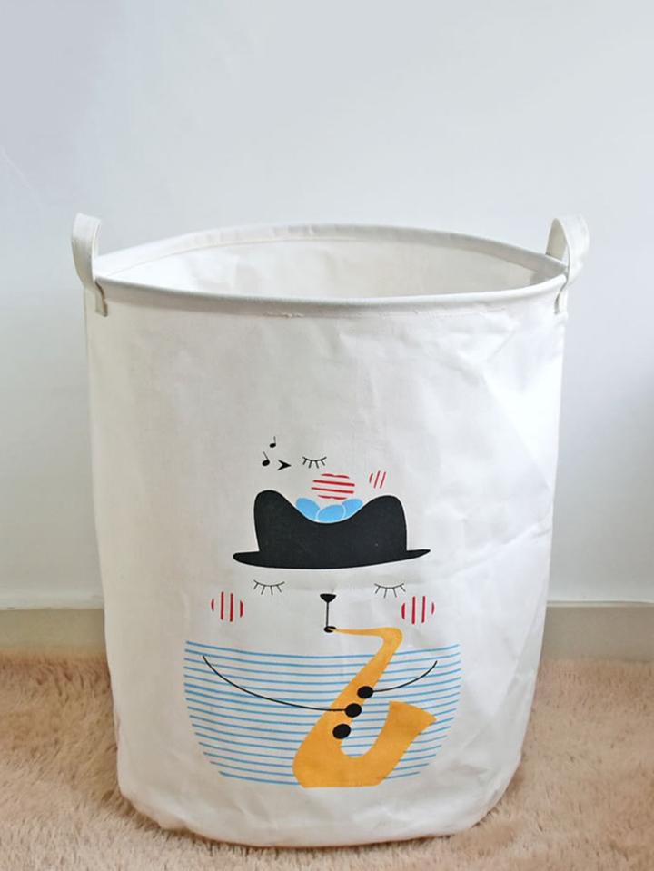 Romwe Cartoon Print Bucket Organizer