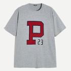 Romwe Guys Letter & Number Print Marled T-shirt