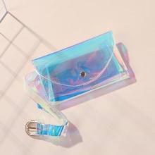 Romwe Clear Design Flap Bum Bag