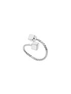 Romwe Silver Plated Cube Simple Wrap Ring