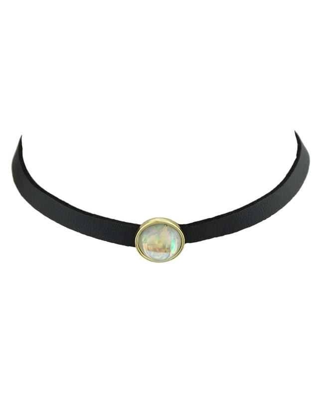 Romwe White Choker Necklace With White Black Beads Gothic Jewelry