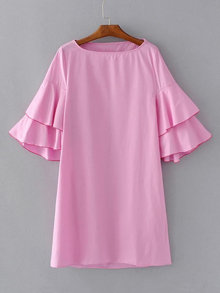 Romwe Layered Ruffle Sleeve Dress