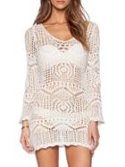Romwe V Neck Eyelet Sweater Dress