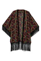 Romwe Ethnic Batwing Tassel Cardigan