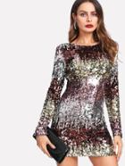Romwe Iridescent Sequin Dress