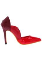 Romwe Petaloid Red Pointed High Heels