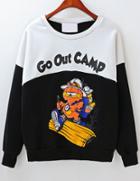 Romwe Cartoon Garfield Print Sweatshirt