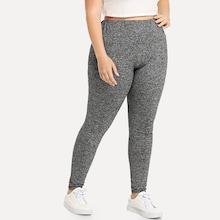 Romwe Plus Elastic Waist Skinny Leggings