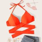 Romwe Underwired Wrap Halter Swimming Top