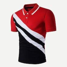 Romwe Guys Cut And Sew Polo Shirt