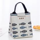 Romwe Fish Print Velcro Lunch Bag