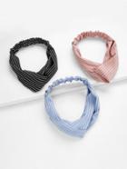 Romwe Stripe Twist Headband 3pcs
