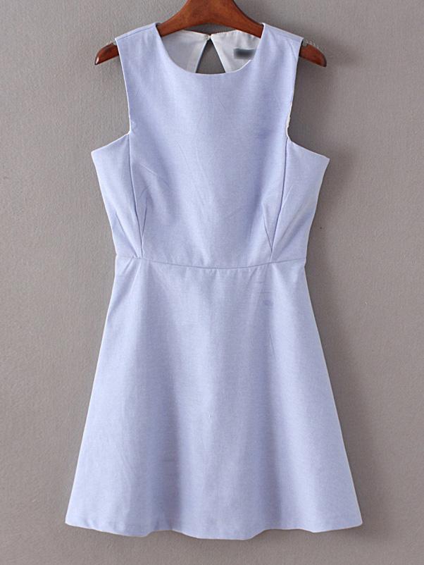 Romwe Light Purple Cutaway Cut Out Back Zipper Dress