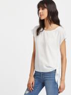 Romwe Cap Sleeve Tie Side Top