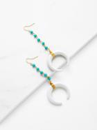 Romwe Horn Design Drop Earrings