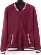 Romwe Striped Trim Tiger Print Jacket