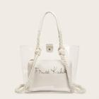 Romwe Transparent Braided Handle Bag With Inner Pouch