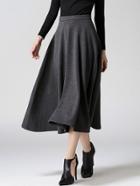 Romwe High Waist A-line Grey Skirt
