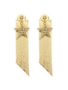 Romwe Gold Color Star Shape Long Chain Earrings