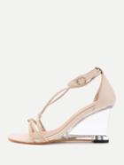 Romwe T-strap Clear Wedge Sandals