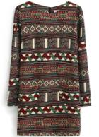 Romwe Tribal Pattern Straight Dress