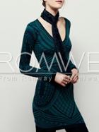Romwe Dark Green Scoop Neck Geometric Print Bodycon Dress