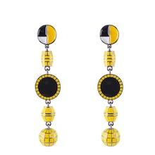 Romwe Ball Detail Layered Round Drop Earrings