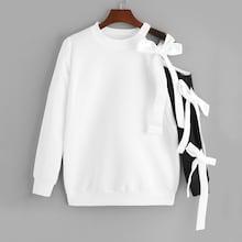 Romwe Knot Detail Cut Out Sweatshirt