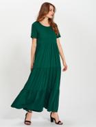 Romwe Tiered Detail Maxi Dress