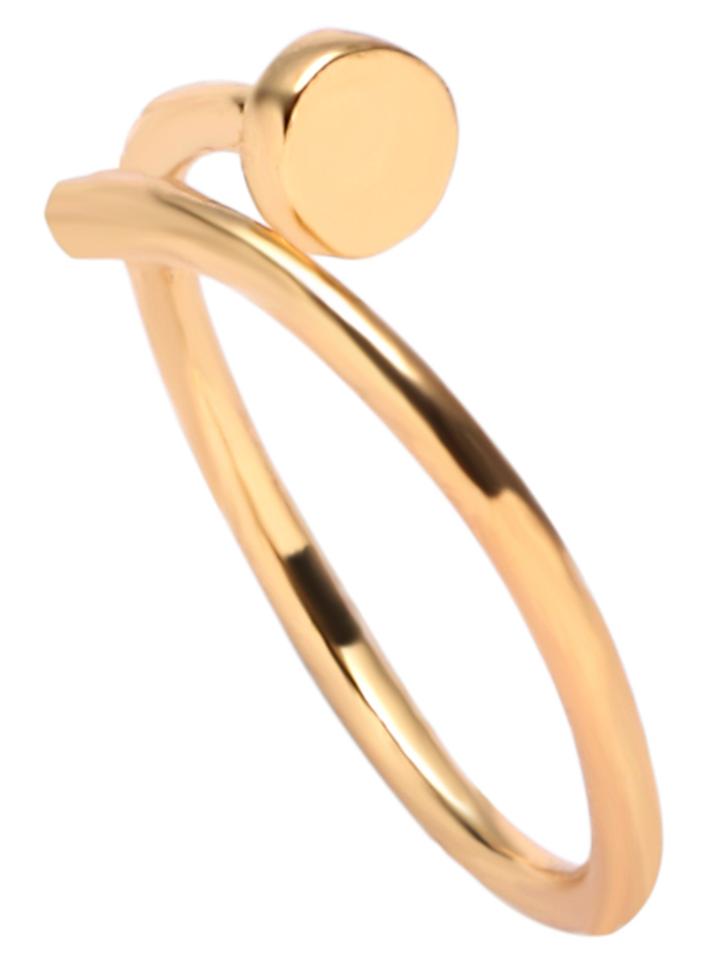 Romwe Gold Plated Screw Wrap Ring