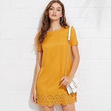 Romwe Scallop Laser Cut Dress