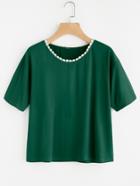 Romwe Lace Trim Tee