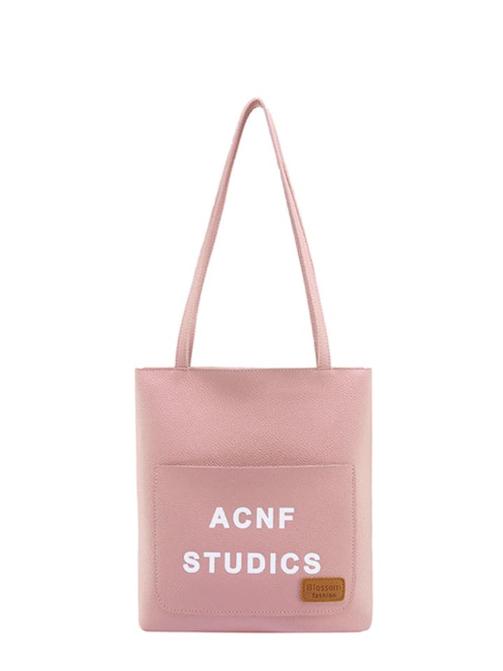 Romwe Letter Print Shoulder Bag