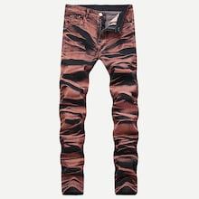 Romwe Guys Tie Dye Shirred Wash Jeans