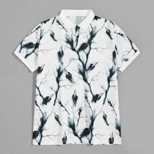 Romwe Guys Tie Dye Polo Shirt