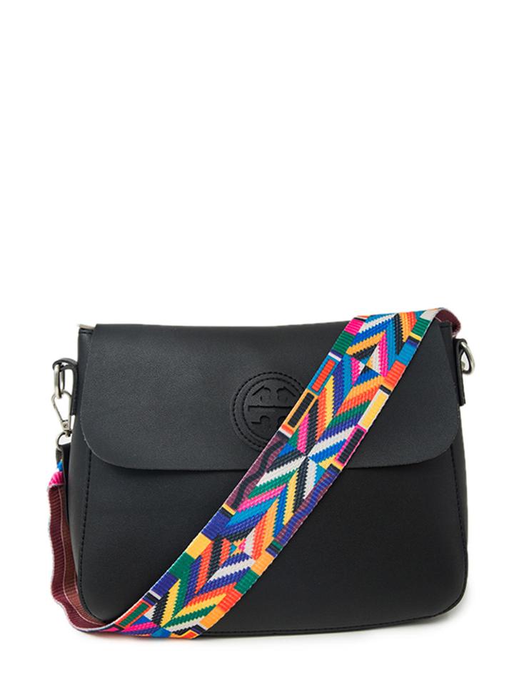 Romwe Wide Weave Strap Flap Bag