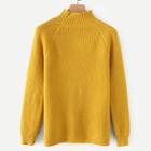 Romwe Cut Out Rib Knit Solid Jumper