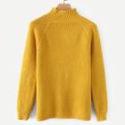 Romwe Cut Out Rib Knit Solid Jumper