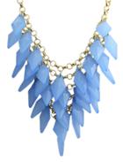 Romwe Blue Multilayer Gold Chain Necklace