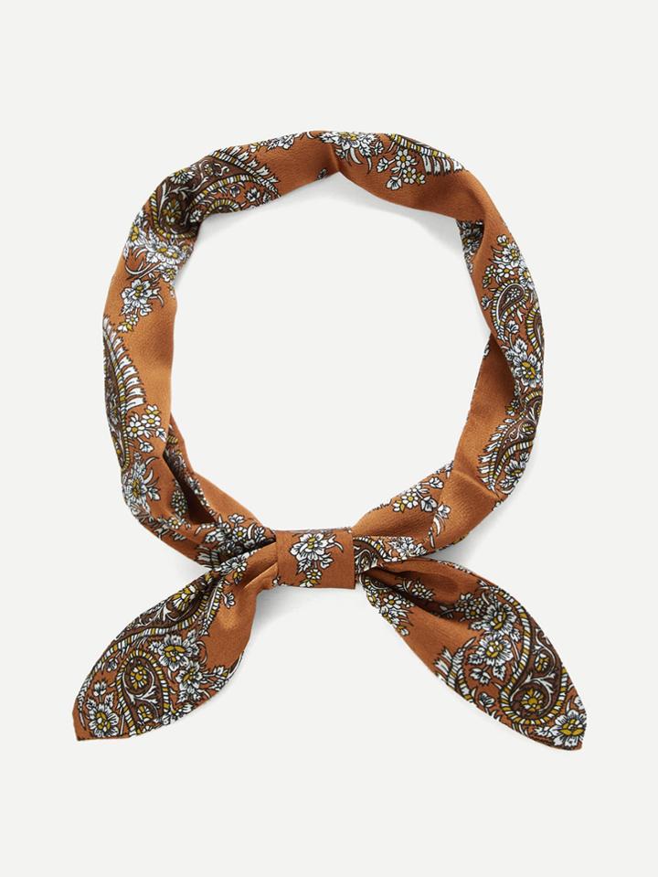 Romwe Paisley Print Twilly Scarf