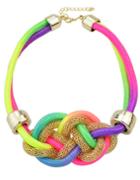 Romwe Colorful Braided Rope Women Statement Collar Necklace